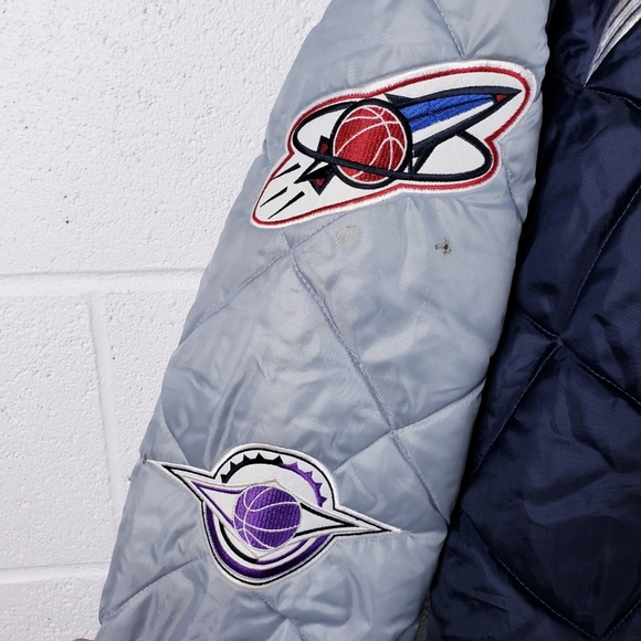 VIntage 90's PJ Mark Classic Athletic NBA Logo Quilted Puffer Jacket Size 2XL - Picture 7 of 16